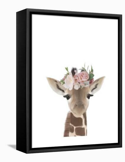 Floral Giraffe-Leah Straatsma-Framed Stretched Canvas