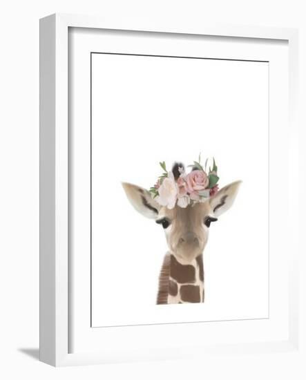Floral Giraffe-Leah Straatsma-Framed Art Print