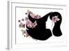 Floral Girl Silhouette-Alisa Foytik-Framed Art Print