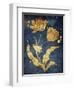 Floral Golden Blues Mate-Jace Grey-Framed Art Print