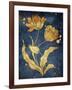 Floral Golden Blues Mate-Jace Grey-Framed Art Print