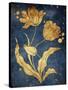 Floral Golden Blues Mate-Jace Grey-Stretched Canvas