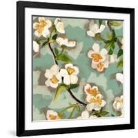 Floral - Grey-The Saturday Evening Post-Framed Giclee Print