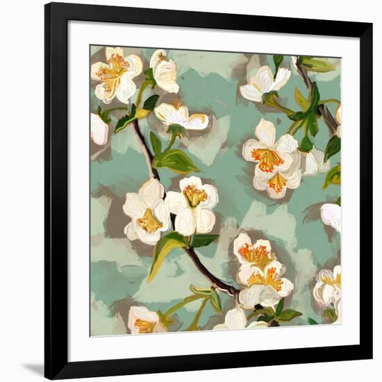 Floral - Grey-The Saturday Evening Post-Framed Giclee Print