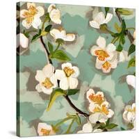 Floral - Grey-The Saturday Evening Post-Stretched Canvas