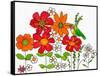 Floral & Hummingbird-Blenda Tyvoll-Framed Stretched Canvas