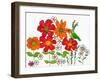 Floral & Hummingbird-Blenda Tyvoll-Framed Art Print