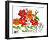 Floral & Hummingbird-Blenda Tyvoll-Framed Art Print