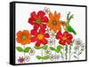 Floral & Hummingbird-Blenda Tyvoll-Framed Stretched Canvas