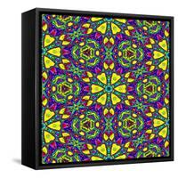 Floral Kaleidoscope Pattern-PandaWild-Framed Stretched Canvas