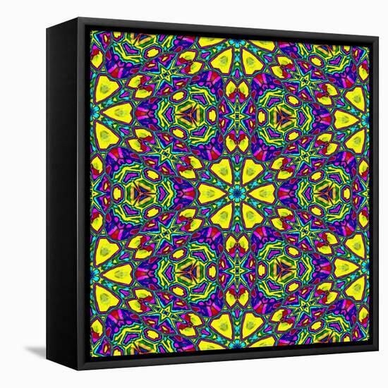 Floral Kaleidoscope Pattern-PandaWild-Framed Stretched Canvas