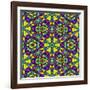 Floral Kaleidoscope Pattern-PandaWild-Framed Art Print