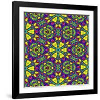 Floral Kaleidoscope Pattern-PandaWild-Framed Art Print