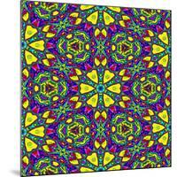 Floral Kaleidoscope Pattern-PandaWild-Mounted Art Print