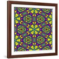 Floral Kaleidoscope Pattern-PandaWild-Framed Art Print