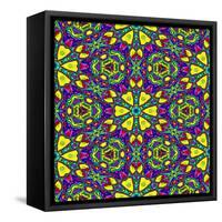 Floral Kaleidoscope Pattern-PandaWild-Framed Stretched Canvas
