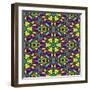 Floral Kaleidoscope Pattern-PandaWild-Framed Art Print