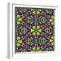 Floral Kaleidoscope Pattern-PandaWild-Framed Art Print