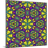 Floral Kaleidoscope Pattern-PandaWild-Mounted Art Print