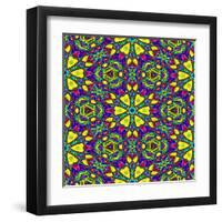 Floral Kaleidoscope Pattern-PandaWild-Framed Art Print