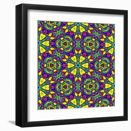 Floral Kaleidoscope Pattern-PandaWild-Framed Art Print