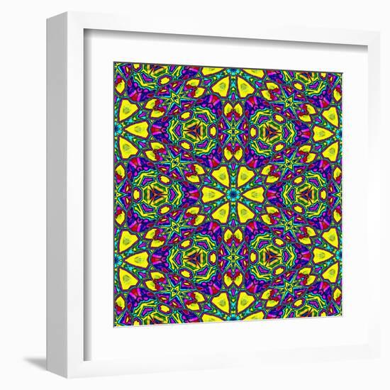 Floral Kaleidoscope Pattern-PandaWild-Framed Art Print