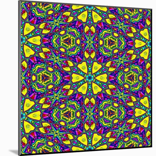 Floral Kaleidoscope Pattern-PandaWild-Mounted Art Print