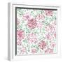 Floral Line Art Seamless Pattern Background-Oksancia-Framed Art Print