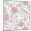 Floral Line Art Seamless Pattern Background-Oksancia-Mounted Art Print