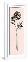 Floral Line I on Pink-Sue Schlabach-Framed Art Print