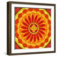 Floral Mandala Drawing Sacred Circle-AGCuesta-Framed Art Print