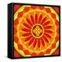 Floral Mandala Drawing Sacred Circle-AGCuesta-Framed Stretched Canvas