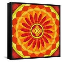 Floral Mandala Drawing Sacred Circle-AGCuesta-Framed Stretched Canvas