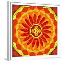 Floral Mandala Drawing Sacred Circle-AGCuesta-Framed Premium Giclee Print