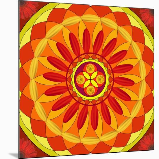 Floral Mandala Drawing Sacred Circle-AGCuesta-Mounted Premium Giclee Print