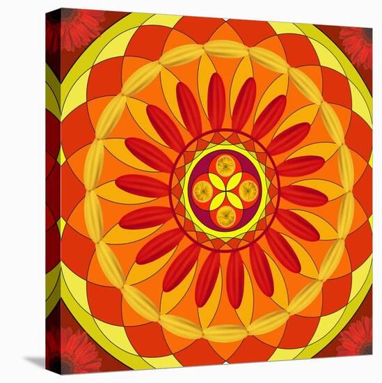 Floral Mandala Drawing Sacred Circle-AGCuesta-Stretched Canvas