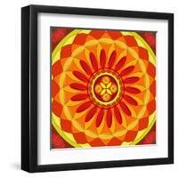 Floral Mandala Drawing Sacred Circle-AGCuesta-Framed Art Print