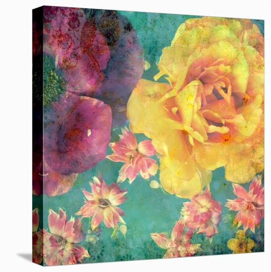 Floral Montage, Photographic Layer Work from Flowers and Texture-Alaya Gadeh-Stretched Canvas