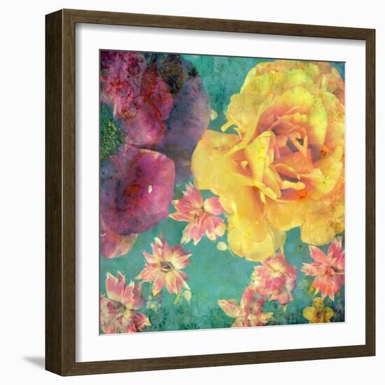 Floral Montage, Photographic Layer Work from Flowers and Texture-Alaya Gadeh-Framed Photographic Print