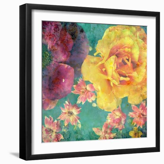 Floral Montage, Photographic Layer Work from Flowers and Texture-Alaya Gadeh-Framed Photographic Print