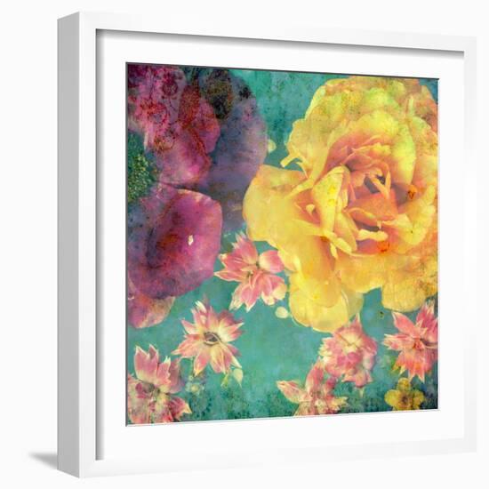 Floral Montage, Photographic Layer Work from Flowers and Texture-Alaya Gadeh-Framed Photographic Print