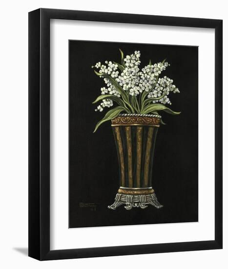 Floral Noir Lilacs-Janet Kruskamp-Framed Art Print