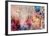 Floral Painting on Grunge Paper Texture-run4it-Framed Art Print