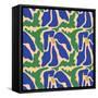 Floral Pattern in Retro Style-Dariia Khotenko-Framed Stretched Canvas