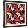 Floral Pattern Stylized Like Watercolor Art-hoverfly-Framed Art Print