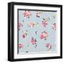 Floral Pattern with Blooming Flowers-Aleksey Vl B.-Framed Art Print