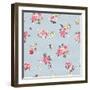 Floral Pattern with Blooming Flowers-Aleksey Vl B.-Framed Art Print