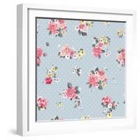 Floral Pattern with Blooming Flowers-Aleksey Vl B.-Framed Art Print