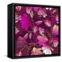 Floral Pattern with Magnolia Flowers-Lola Tsvetaeva-Framed Stretched Canvas