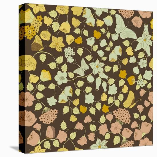 Floral Pattern-Rouz-Stretched Canvas